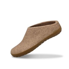 Glerups Unisex Felt Slippers With Rubber Sole BR-12 Sand