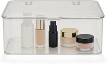 Clear Stackable Storage Bins with Lids, Plastic Refrigerator Organizer Bins