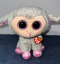 Ty Beanie Boos Dixie Lamb Medium 9” Pink Gray Plush Stuffed Animal Toy 2018