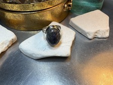 Genuine 925 Lapis Lazuli Gemstone Adjustable Ring Size 8.5