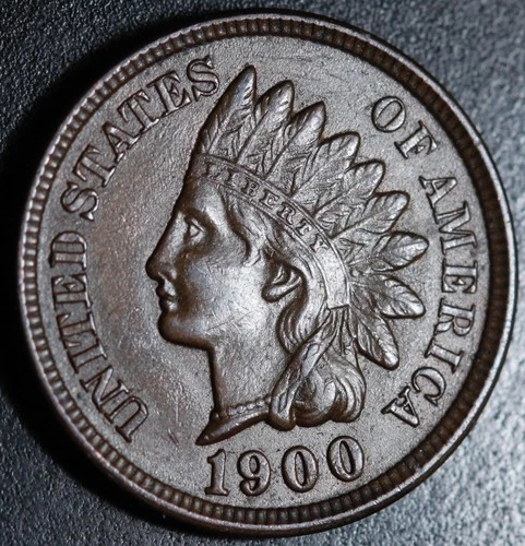 1900 INDIAN HEAD CENT - With LIBERTY & Near 4 DIAMONDS - AU UNC