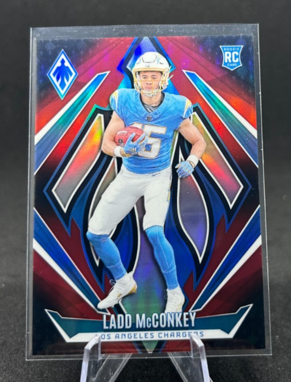 Ladd McConkey 2024 NFL Panini Phoenix 7/299 Red Fade Rookie RC #216 Chargers