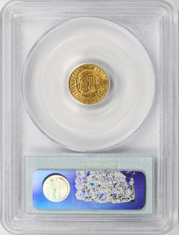 Dólar de oro conmemorativo Panamá-Pacífico G$1 1915-S graduación profesional MS64 Foto 2 de 4