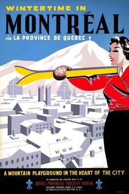 16883.Wall Decor Poster.Interior Art.Montreal Travel Winter Sports Ski Alps