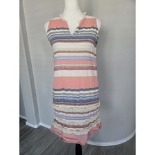 Spartina 449 Evie Fringe Striped Sheath Mini Dress Sz S