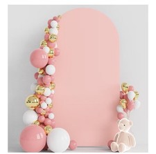 7.2FT Arch Backdrop Cover Pale Pink Arch Covers Strethy Backdrop