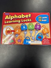 Lakeshore Alphabet Learning Locks Toy 26 Locks Keys COMPLETE w/ Box Preschool