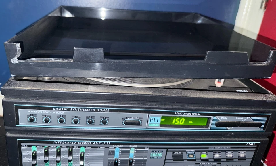 Vintage Philips HI-FI Stereo Record Player Double Cassette Deck F1465 Amplifier - Image 4 of 4