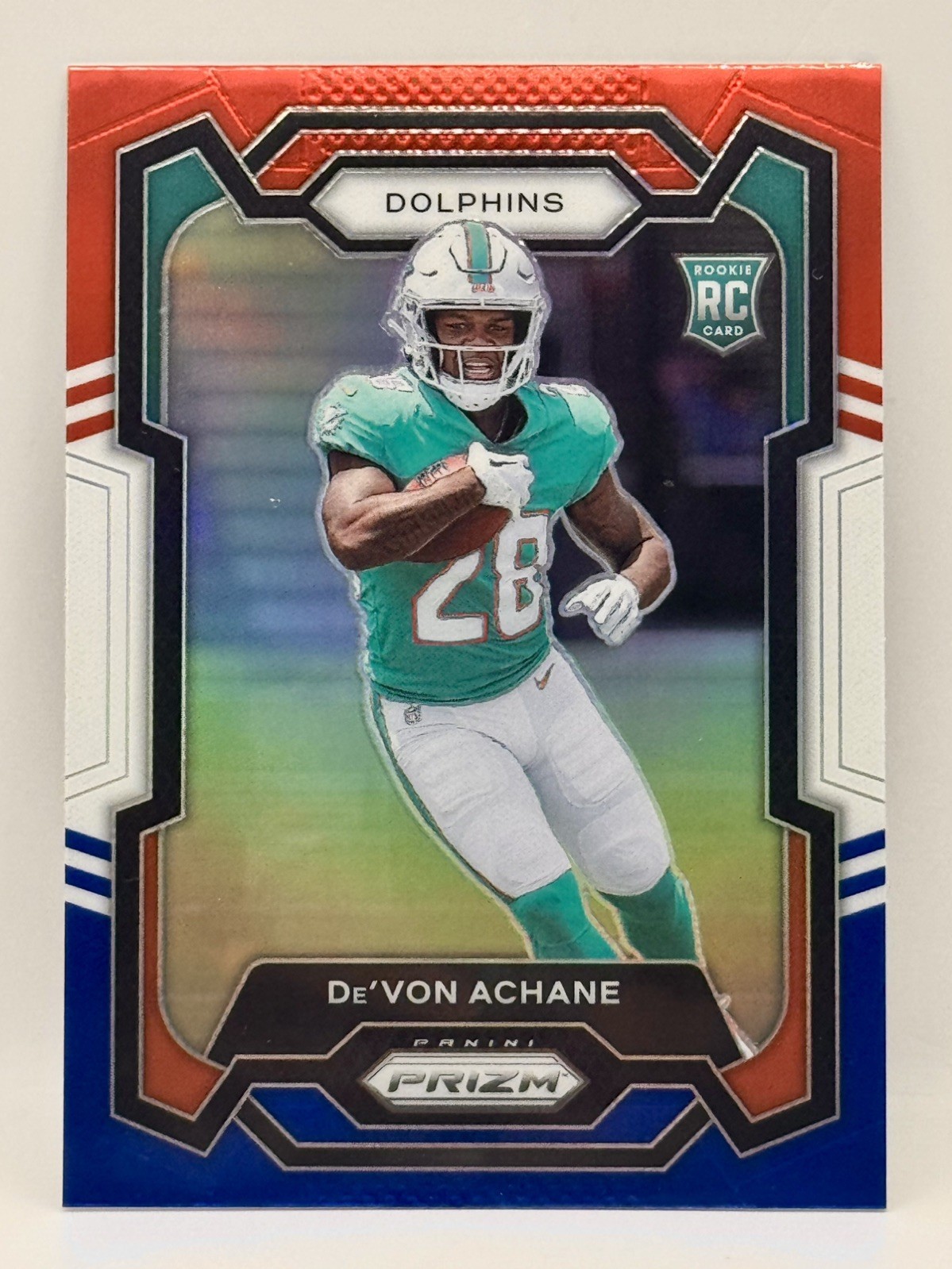 2023 Panini Prizm Rookies De'Von Achane #365 Red White Blue Prizm Rookie (RC)