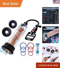 Penis Pump for Men Manual Vacuum Enlarger with Strong Suction, 3 Silicone S...