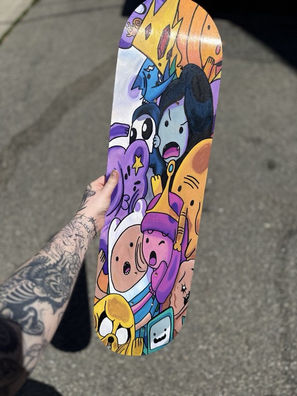 Adventure Time Cartoon Graphic Art Skateboard Deck w/ Character Graphic