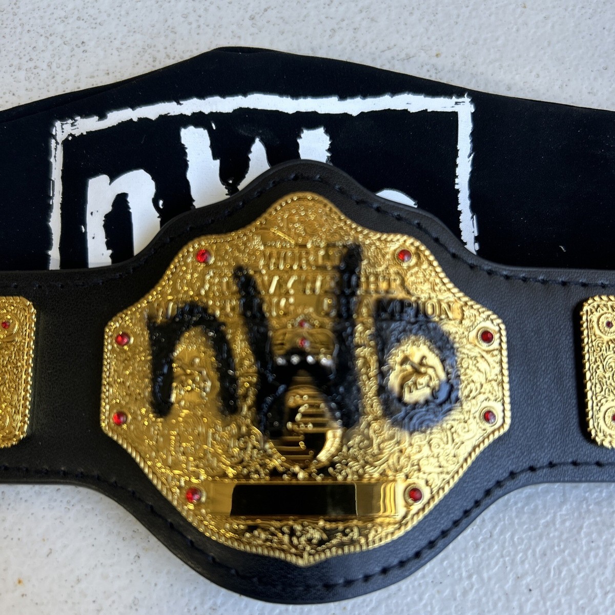 nWo Spray Paint WCW Championship Mini Replica Title Belt With Bag