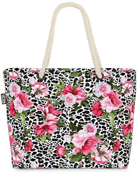 Void Tasche Pfingstrosen Leopard Leo-Print Leoparden-Muster Blumen-Muster-image