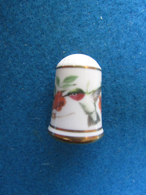 Franklin Porzellan limitierte Auflage Bone China Fingerhut VÖGEL RUBIN KEHLE HUMMINBIRD