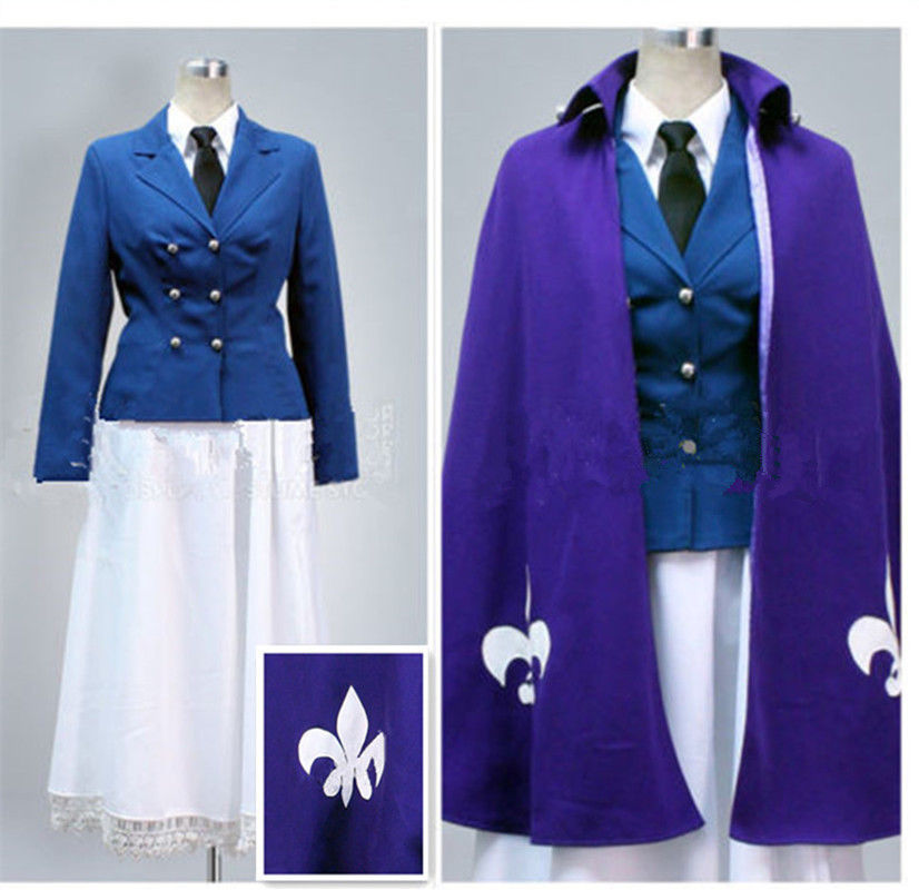Axis Powers Hetalia Nyotalia France Cosplay Costume Halloween