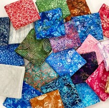 Batik Cotton Fabric Patchwork Quilting Multicoloured Hand Dyed Craft Fabric