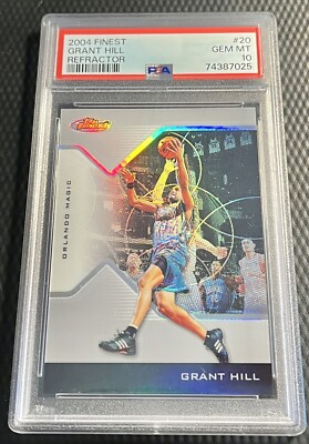 2004 Grant Hill 33/249 PSA 10 Finest Refractor RC #20 Jersey Number 1/1 - Magic