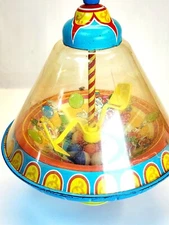 Vintage - 1960 s Ohio Art Metal Plastic Turntop Children s Toy Spinner Top 