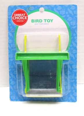 NEW Grreat Choice Bird Toy Plastic Dual Perch with Mirror