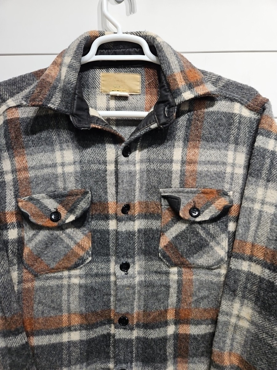 Vtg Bemidji Woolen Mills USA Plaid 100% Wool Shacket Coat