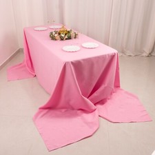 90x156" Pink PREMIUM RECTANGLE Polyester TABLECLOTH Catering Party Home Linens