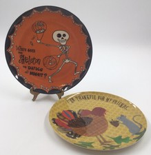 A Set Of 2 Pottery Barn Kids Plate s Melamine Halloween Thanksgiving 9