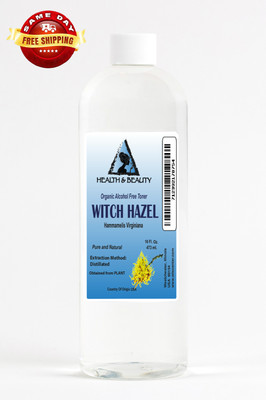WITCH HAZEL DISTILLATE FACE TONER ORGANIC by H&B Oils Center ALCOHOL FREE 64 OZ