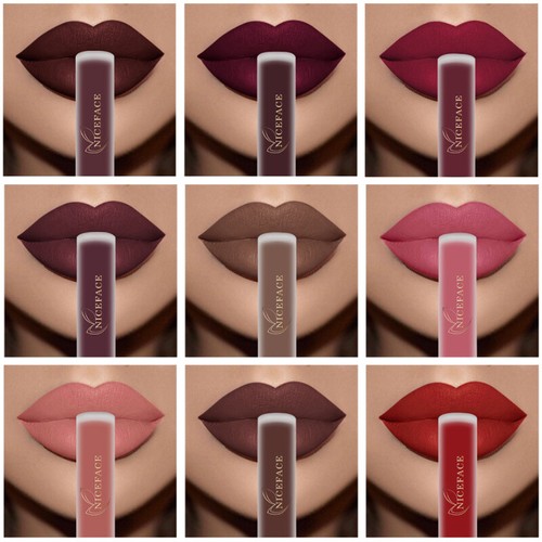 NICEFACE Lippenglanz 25 Farben Akt Matt Flüssig Lippenstift Mate Wasserdichte Lippe UK - Bild 9 von 37