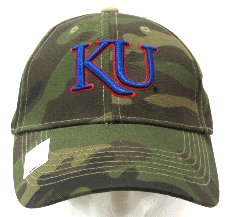 Kansas Jayhawks KU Camo Adjustable Strapback NCAA Hat