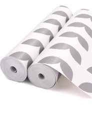Shelf/drawer Liners for Kitchen Cabinets, 15 inches x20 Feet, White Grey 2 PK
