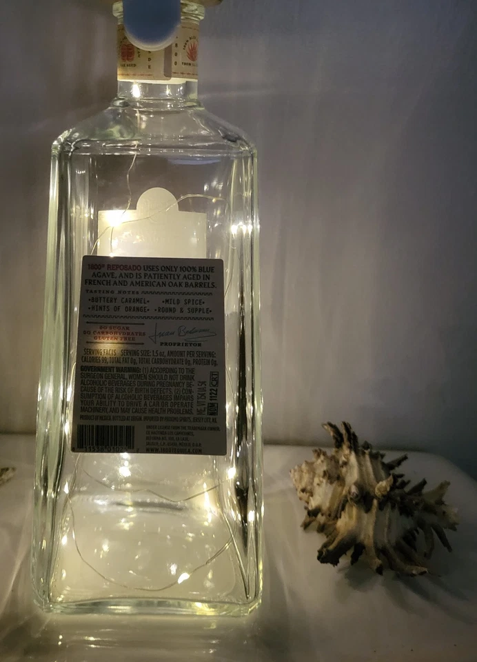 ☆LIGHT☆ 1750ml. 1800 Reposado Tequila Bottle Lamp White Light - Image 4 of 4