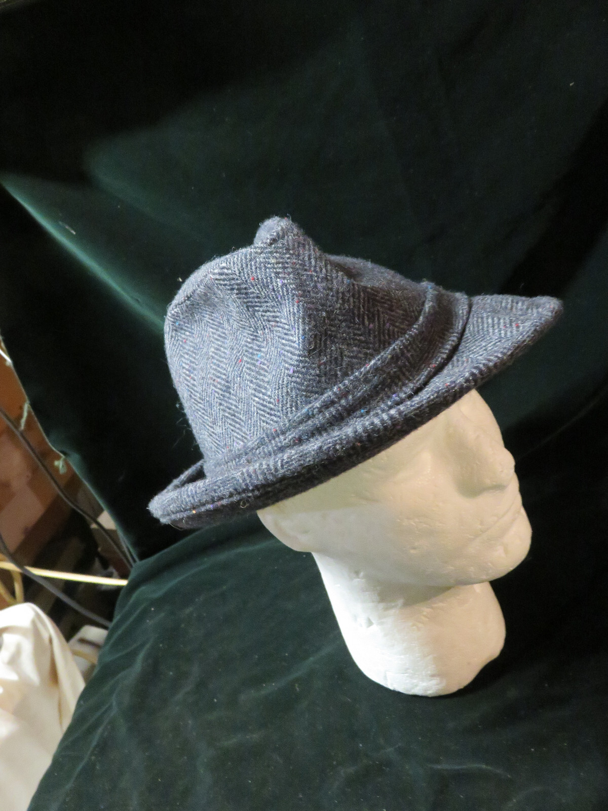 Pendleton 100% Virgin Wool Fedora Grey Herringbon… - image 5