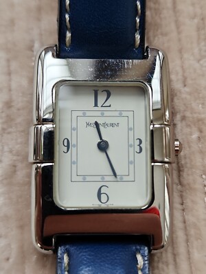Saint Laurent Watch White Dial Rectangular Leather Saint Laurent Watch - Etsy New Zealand main image 4