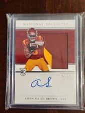 Amon-Ra St. Brown 2021 NATIONAL TREASURES COLLEGIATE  AUTO PATCH JERSEY RC  /99