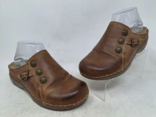 Spring Step Womens Brown Leather Size 39 Mules Clogs Casual Comfort US 8