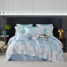 Bedding Set 4pcs 100s Silk Cotton Embroidere Duvet Cover Bed Sheet Pillowcases