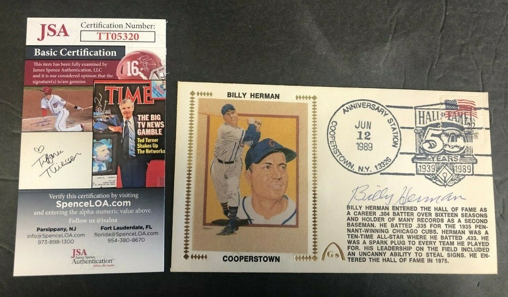 VINTAGE FIRST DAY COVER *BILLY HERMAN* W/JSA COA MINT CONDITION!! (RJF)
