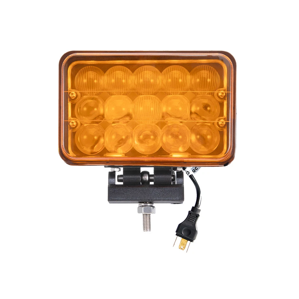 2PCS 4x6" LED Combo Headlights, 3000K Amber - Ideal for Tractors & Off-Road Use - Imagem 3 de 4