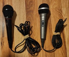 2 Corded Microphones Black Phillps Ph62080 And Silver Boer Elect. Co. Dm-101