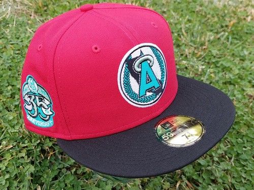 Cap Hat Red Teal 35th LA Anaheim | eBay