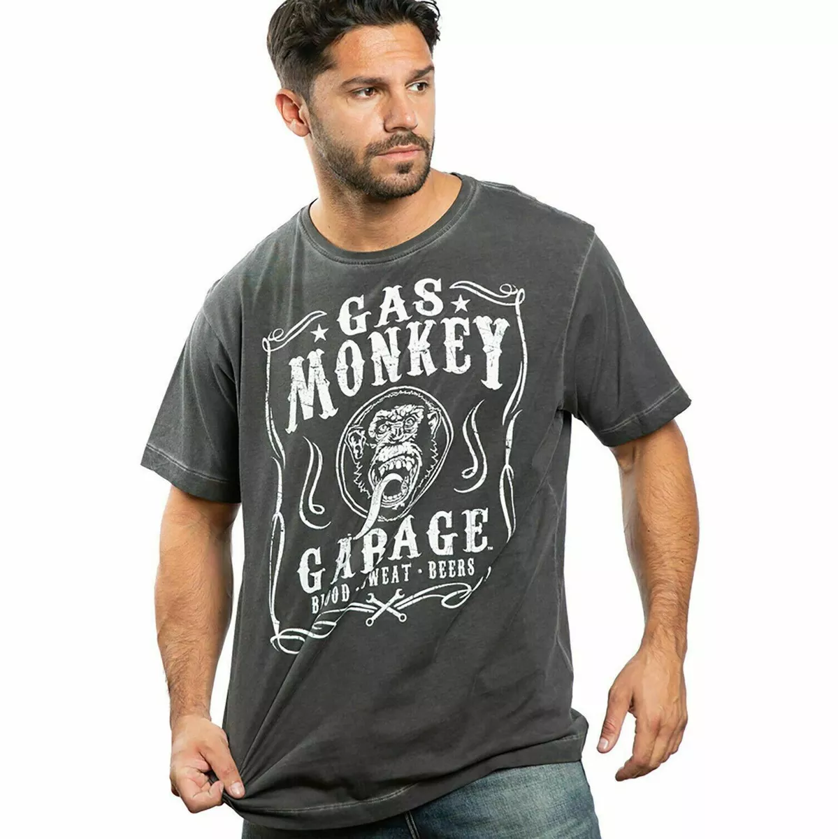 Gas Monkey Garage Mens T-shirt S-XXL Blood & | eBay Beers Sweat Official Wash Acid