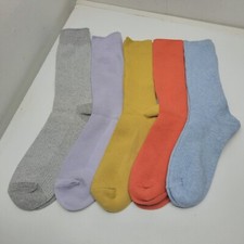 5 Pairs Mens Mid Crew Socks Multicolor