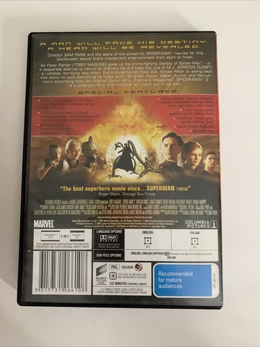 Spider-Man 1 & 2 (DVD, 2002) Tobey Maguire, Kirsten Dunst Region 4 - Picture 7 of 8