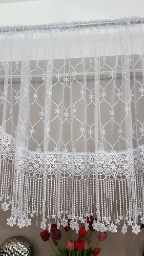 Ready made net curtain small window guipure lace marquisette kitchen - Picture 5 of 14