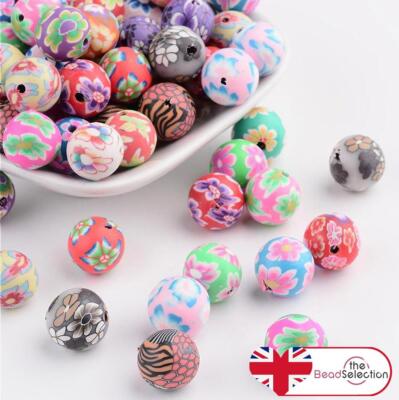 25 FIMO TON BLUME PERLEN RUND 12mm SCHMUCKHERSTELLUNG MSC1