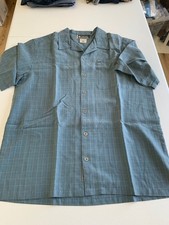 Columbia Check Pattern Trad check Open Collar Shirt Men's Size L FreeShipping