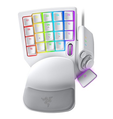 Razer Tartarus Pro Mercury White Left-Hand Keypad With 20 Analog Switches, 8-Wa_