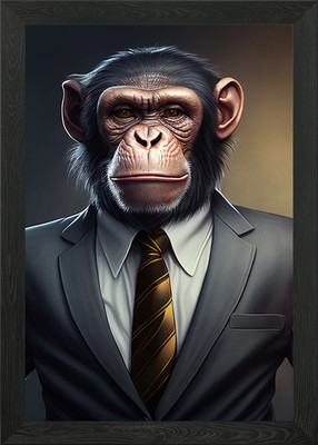 Affe Anzug Tier gerahmtes Wandbild Poster Leinwanddruck Bild