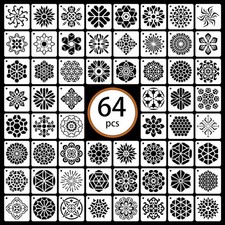 Mandala Stencils For Painting Reusable Plastic Rock Wood Wall Home Decor Set