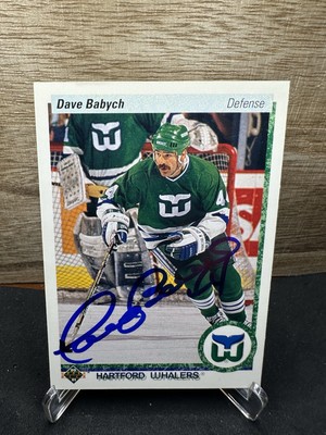 1990-91 Upper Deck Dave Babych Hartford Whalers #194 In-Person ON-CARD AUTO